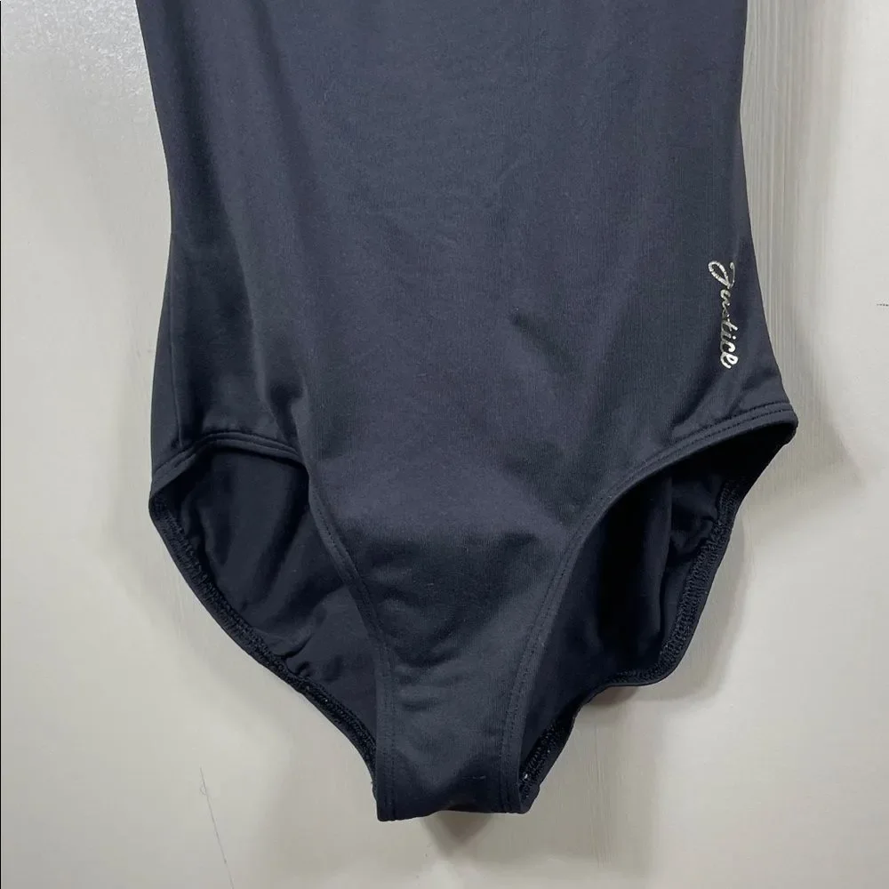 Justice Girls Black Gymnastics & Dance Tank Leotard - Size XS-5-6